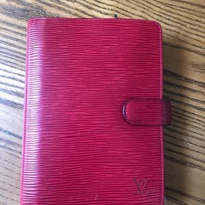 Louis Vuitton agenda MM in red